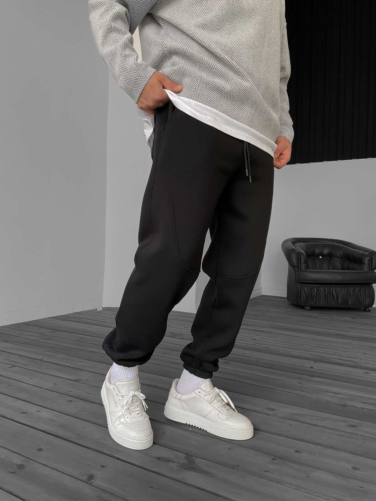 Siyah Dikişli Basic Eşofman BLA-651