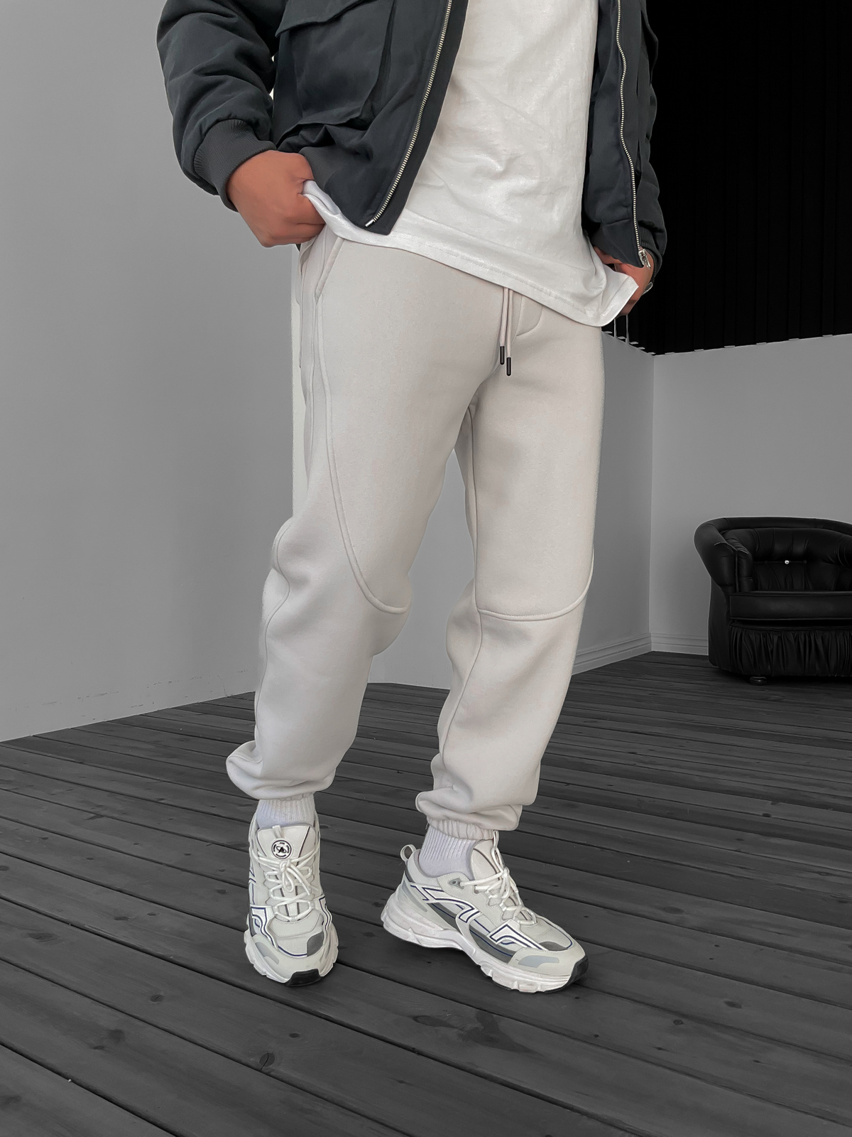 Ice Gri Dikişli Basic Eşofman BLA-651