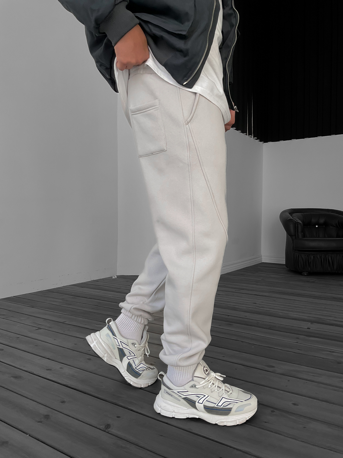 Ice Gri Dikişli Basic Eşofman BLA-651
