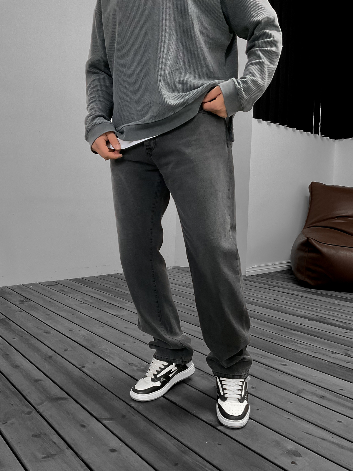 Antrasit Baggy Jean GJ-16198/16561
