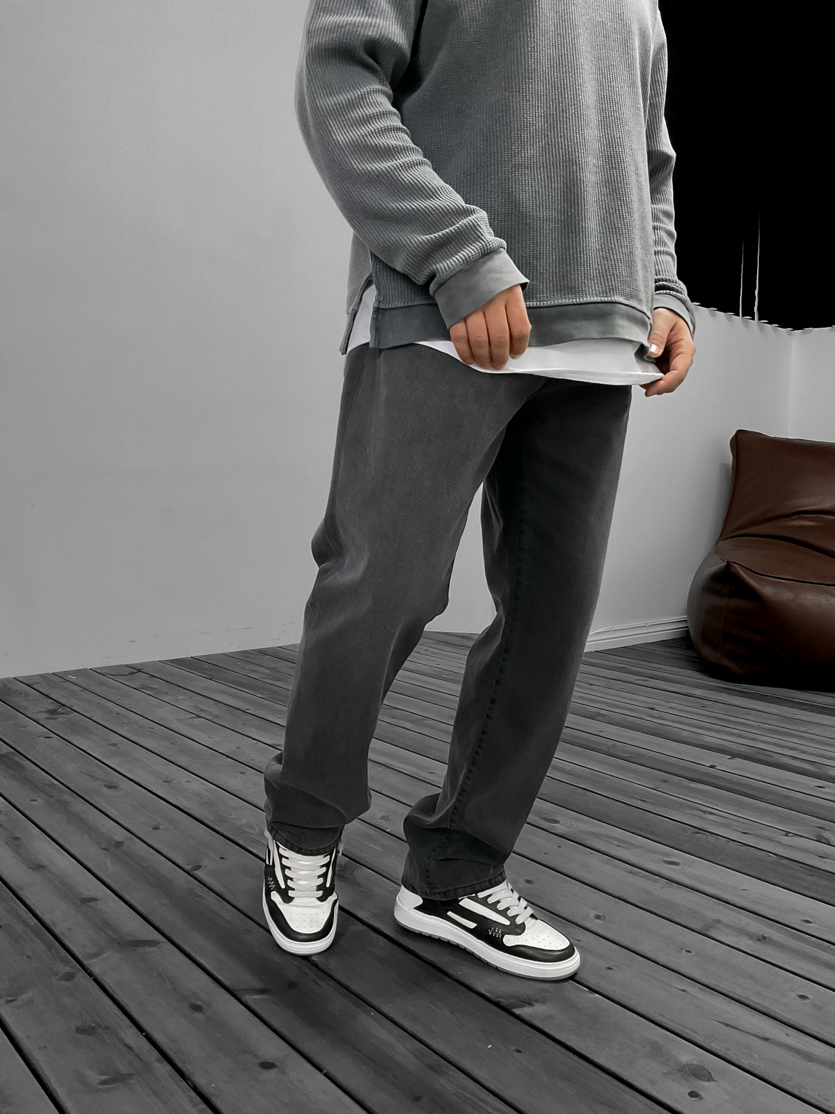 Antrasit Baggy Jean GJ-16198/16561