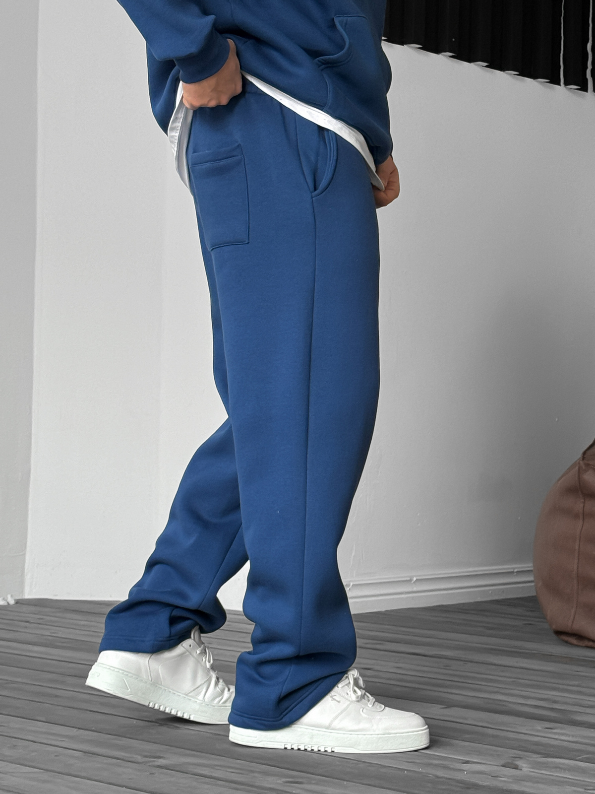 Lacivert Authentic Baskılı Boru Paça Eşofman ES-70-008