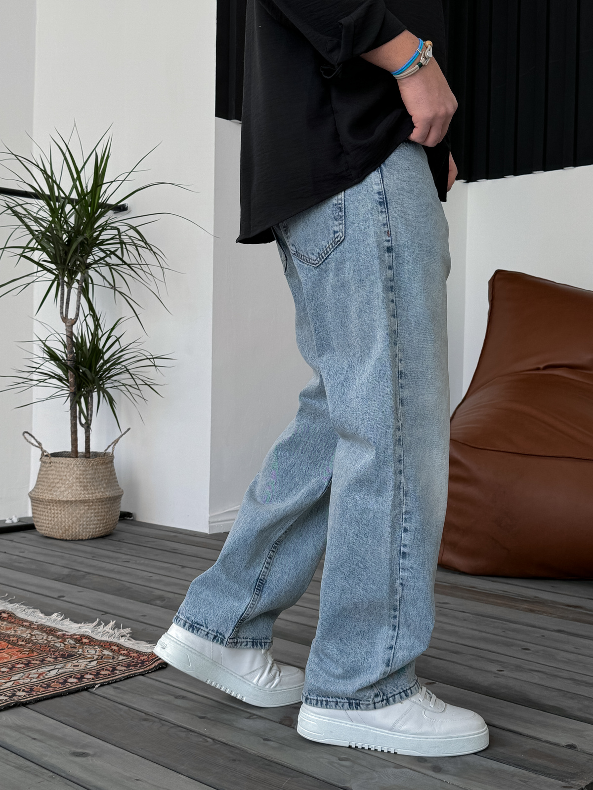 Açık Mavi Taşlamalı Baggy Jean KE-342/348/343