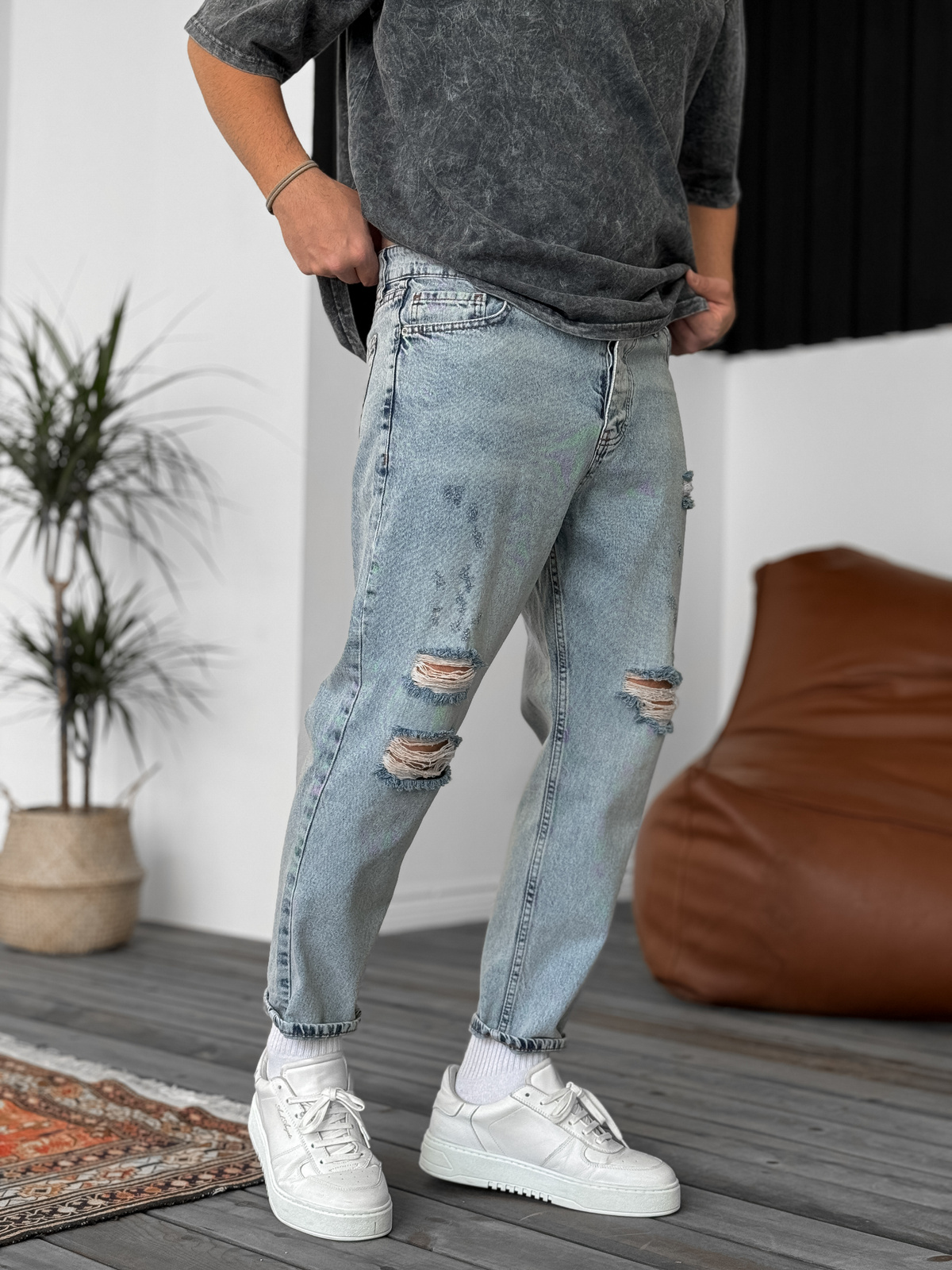Açık Mavi Dizi Yırtıklı Boyfriend KE-324/454
