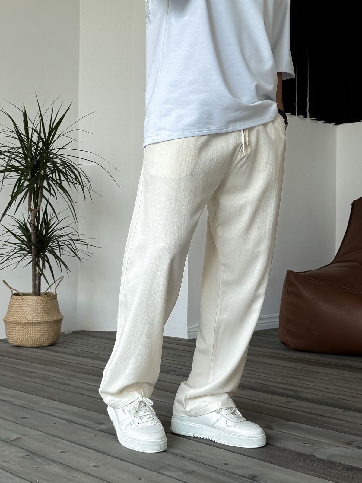 Bej Rahat Kalıp Baggy Pantolon B-3032