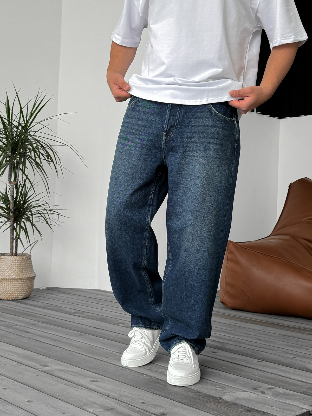 Koyu Mavi Yıkamalı Skater Fit Jean GJ-15863