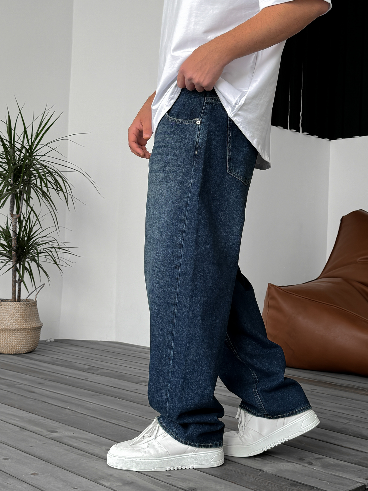 Koyu Mavi Yıkamalı Skater Fit Jean GJ-15863