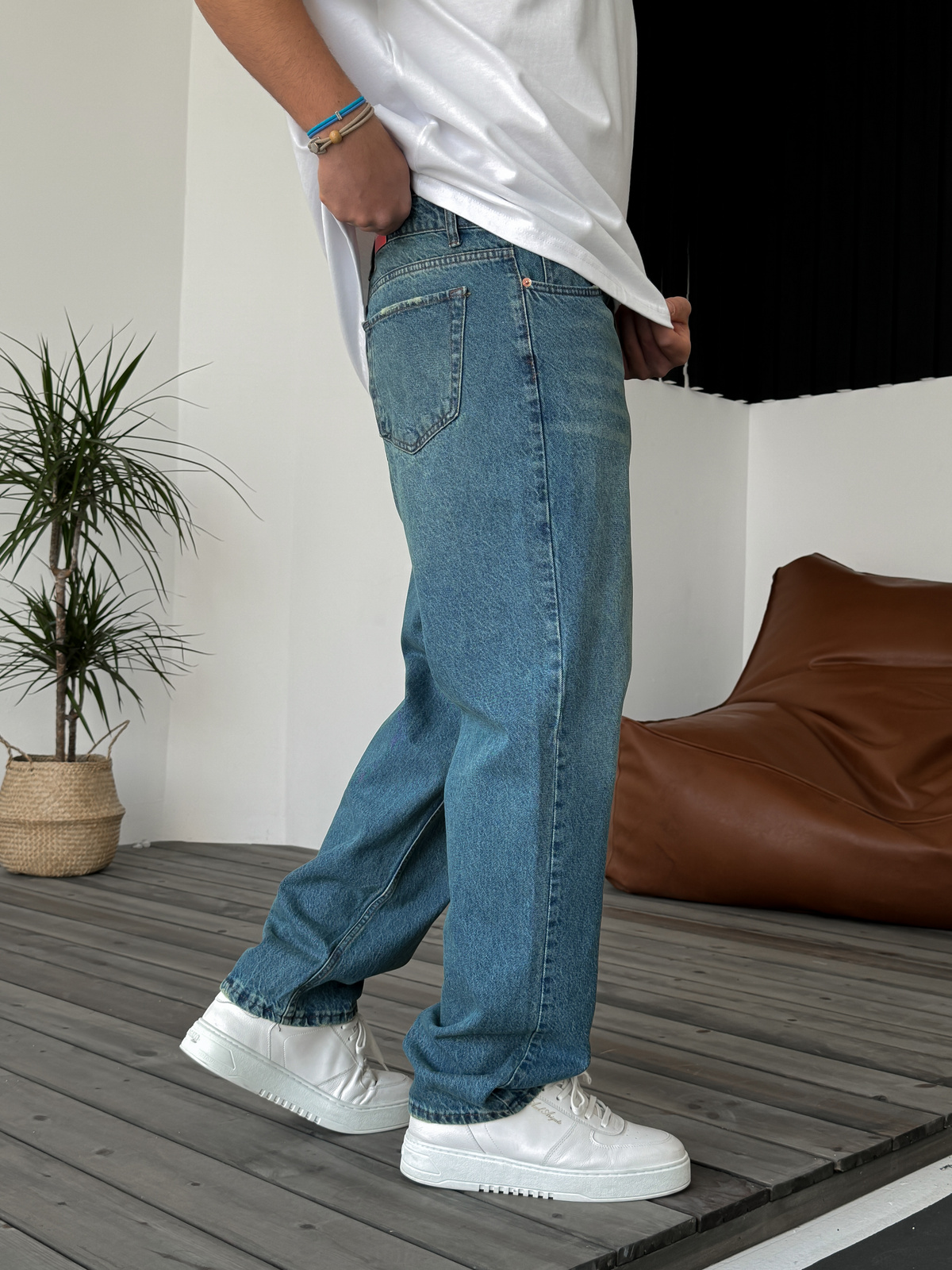 Mavi Efektli Baggy Jean DP-22