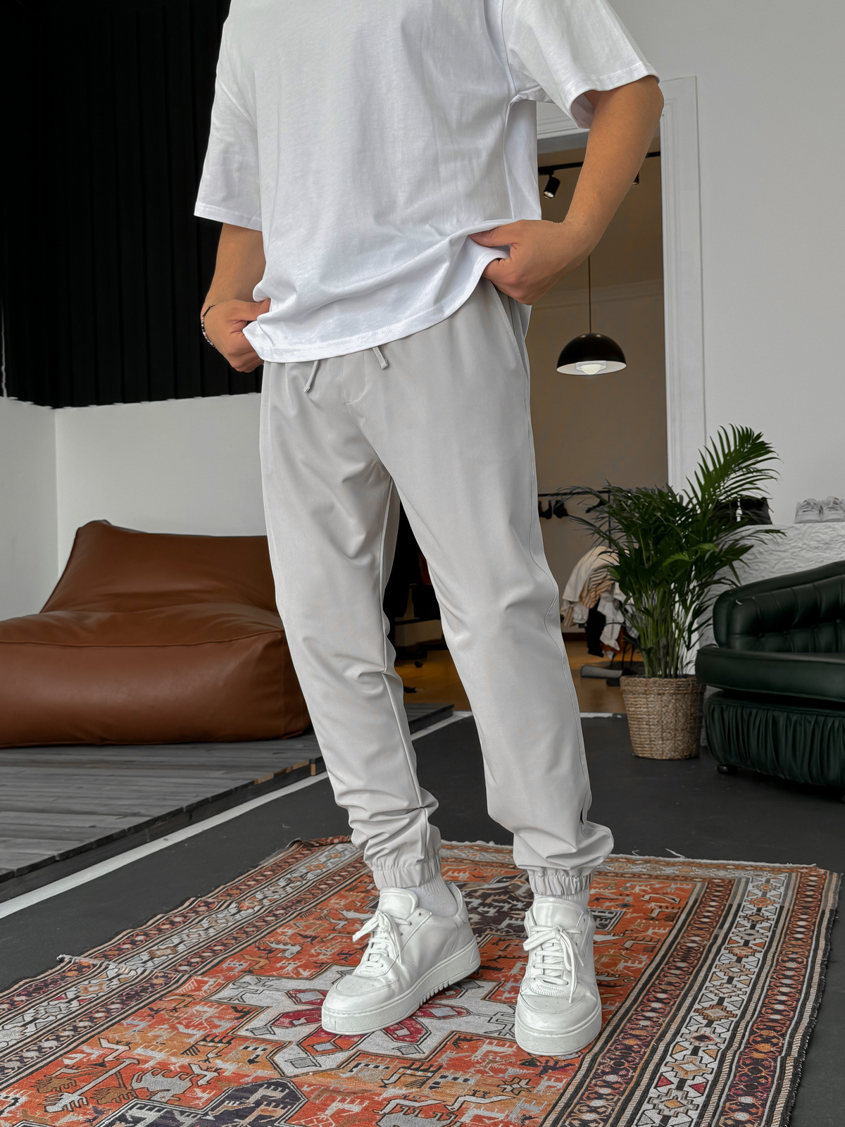 Gri Lastikli Basic Jogger B-3069/3029