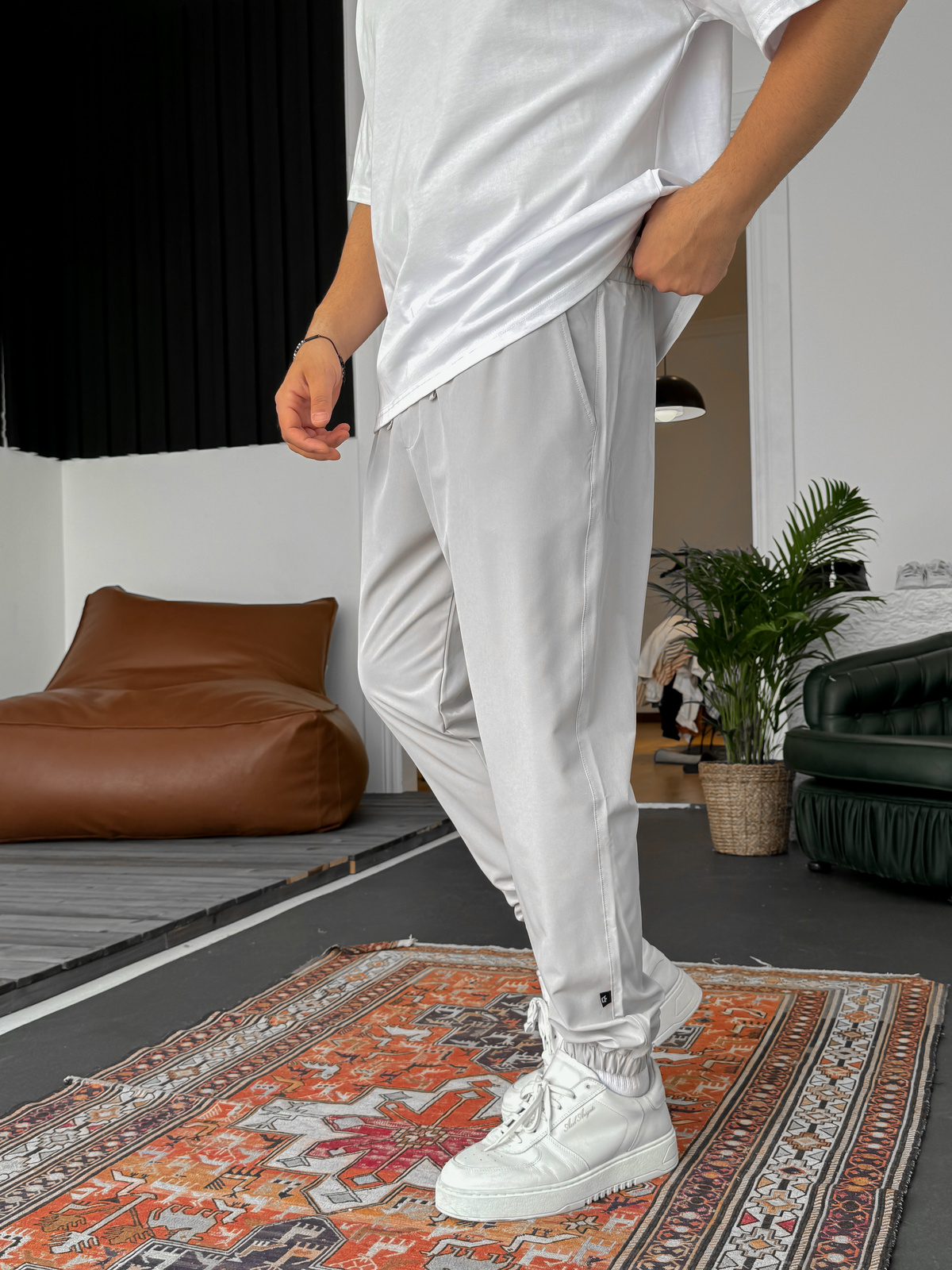 Gri Lastikli Basic Jogger B-3069/3029