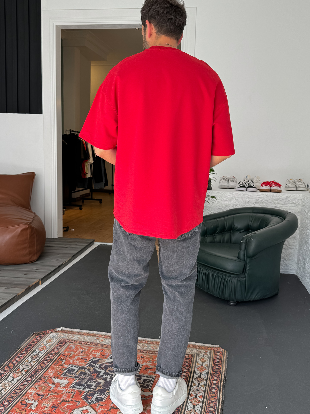 Kırmızı İki İplik Basic T-Shirt BY-1208/363