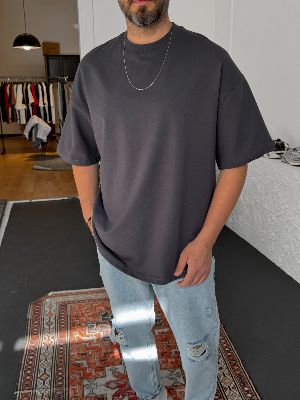Füme İki İplik Basic T-Shirt BY-1208/363