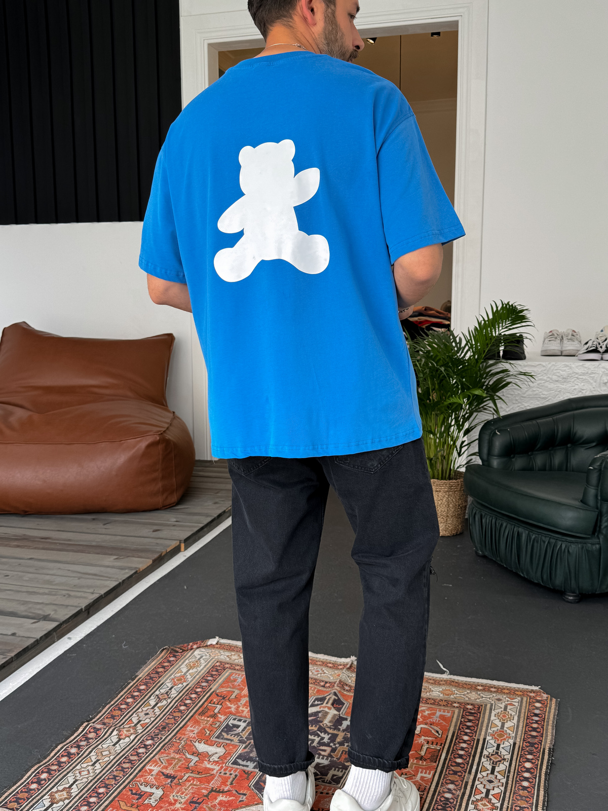 Mavi Ayı Baskılı T-Shirt C-1266