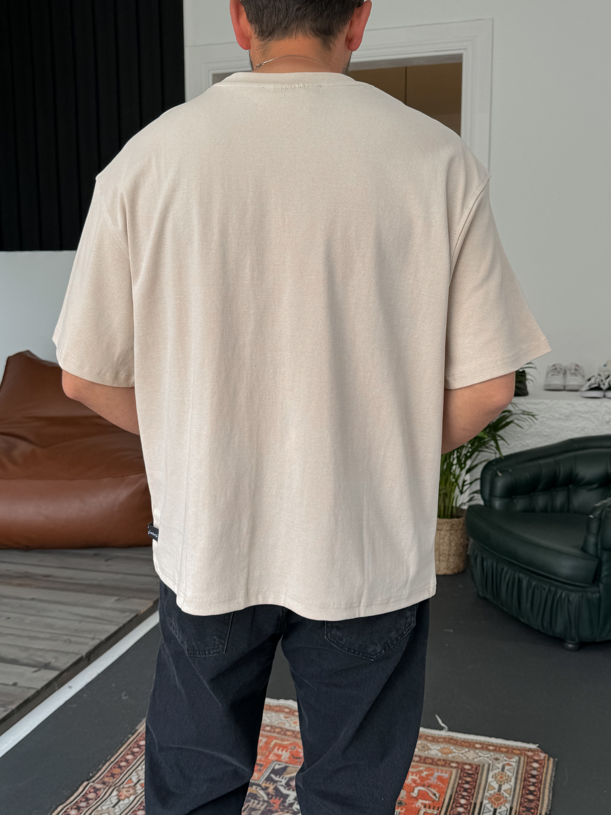 Bej Basic Kalın T-Shirt C-1232