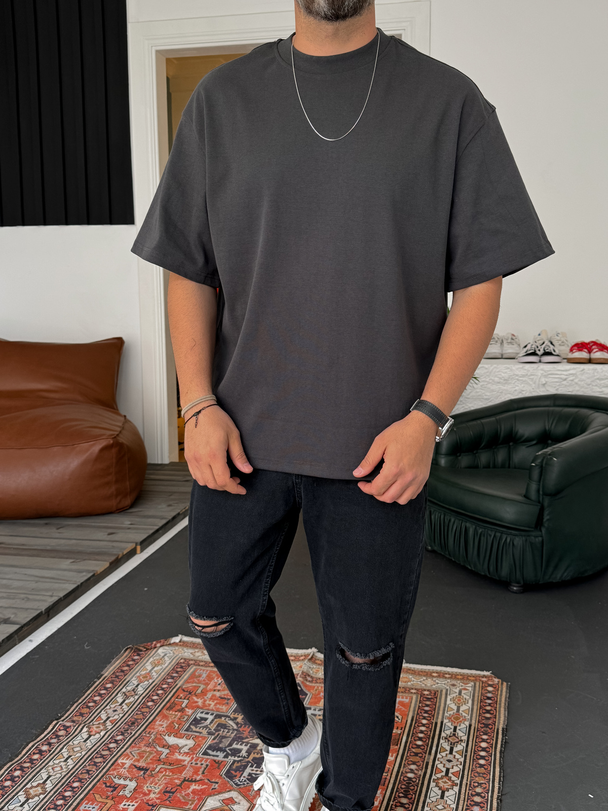Füme Basic Kalın T-Shirt C-1232
