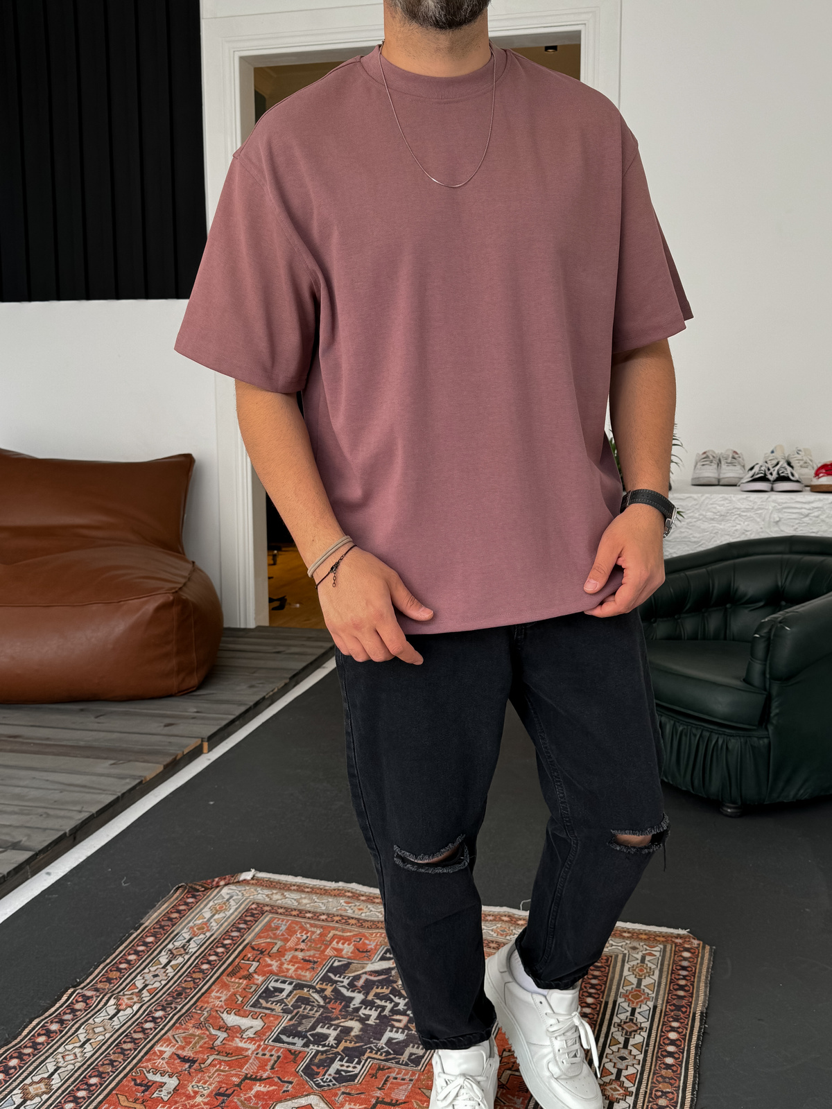 Mürdüm Basic Kalın T-Shirt C-1232