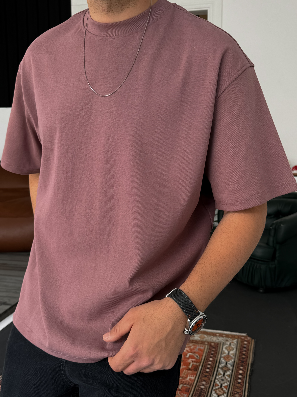 Mürdüm Basic Kalın T-Shirt C-1232