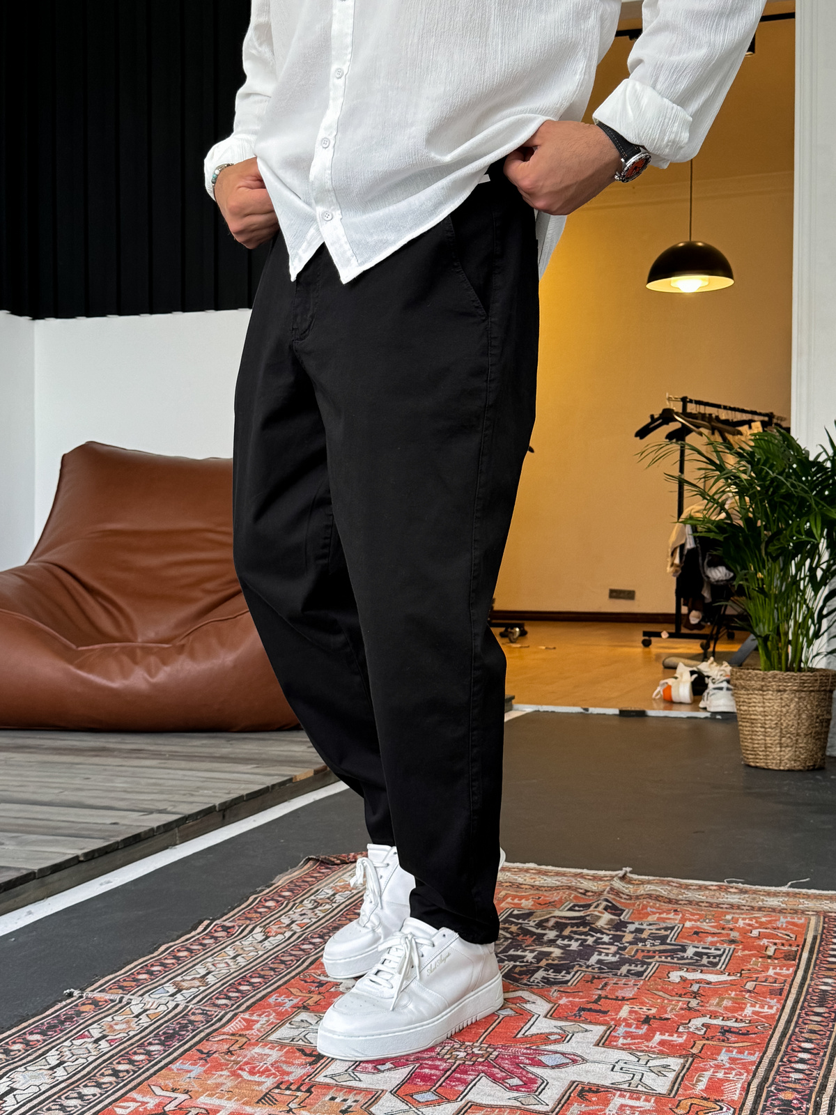 Siyah Likralı Basic Chino Boyfriend DF-2364/2369