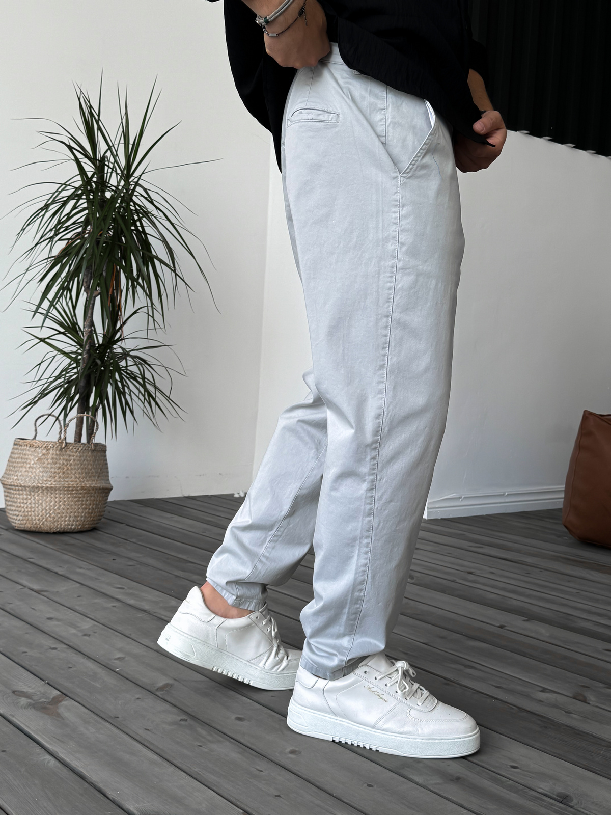 Gri Likralı Basic Chino Boyfriend DF-2364/2369