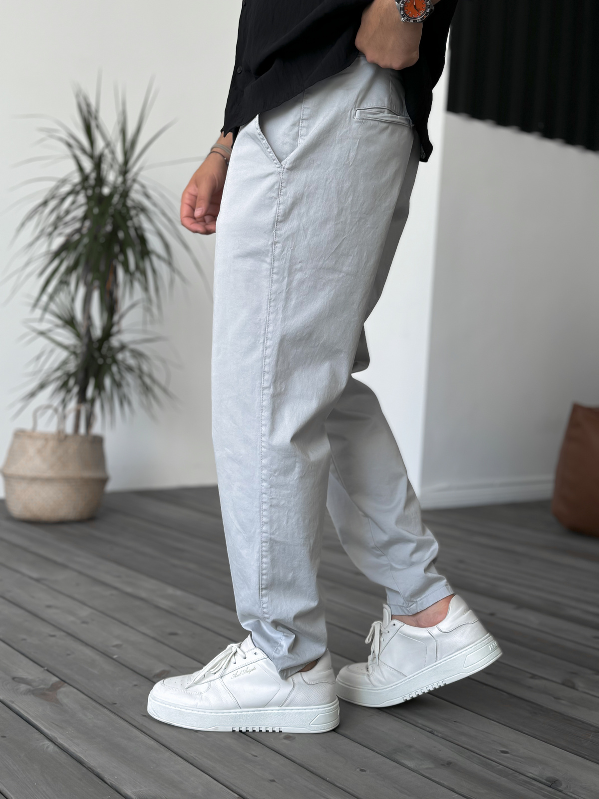Gri Likralı Basic Chino Boyfriend DF-2364/2369