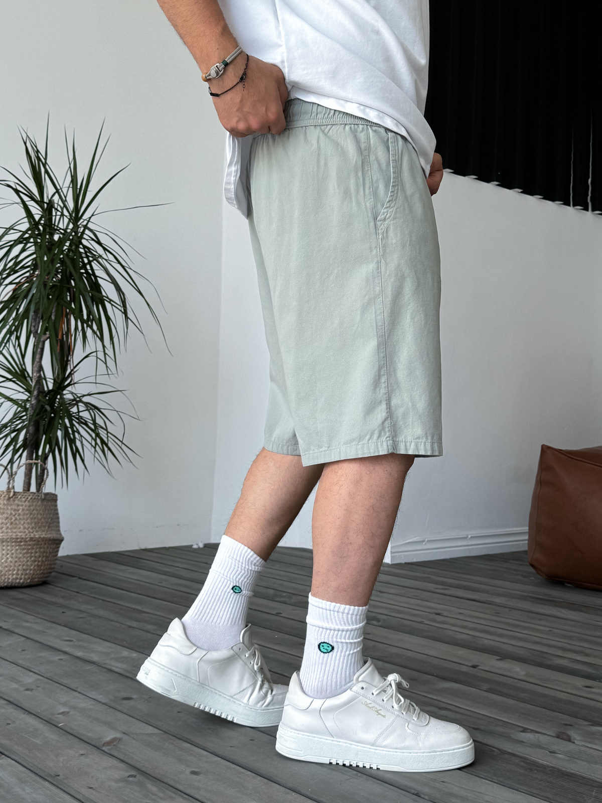 Yeşil Basic Gabardin Şort DF-1983/2040