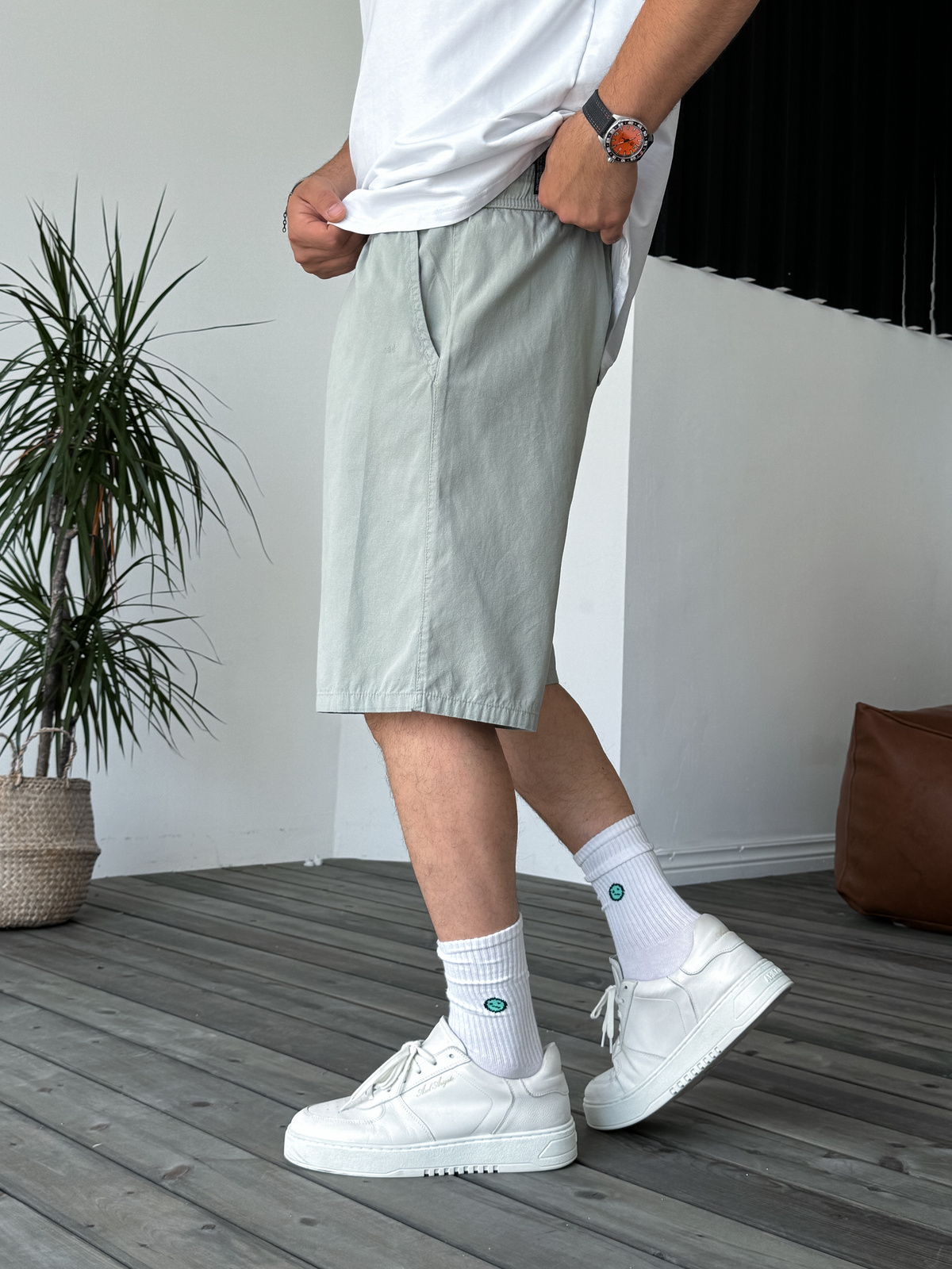 Yeşil Basic Gabardin Şort DF-1983/2040