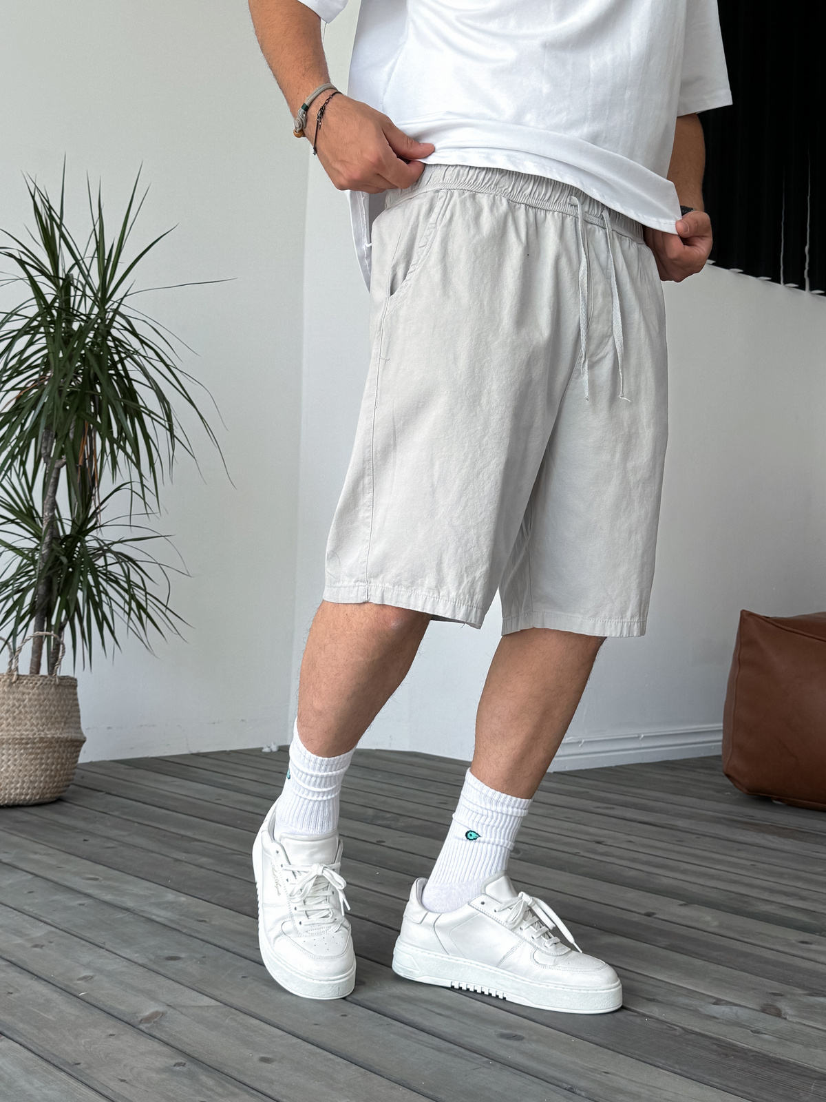 Ice Gri Basic Gabardin Şort DF-1983/2040