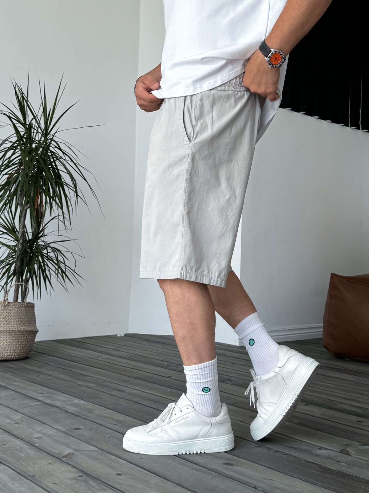 Ice Gri Basic Gabardin Şort DF-1983/2040