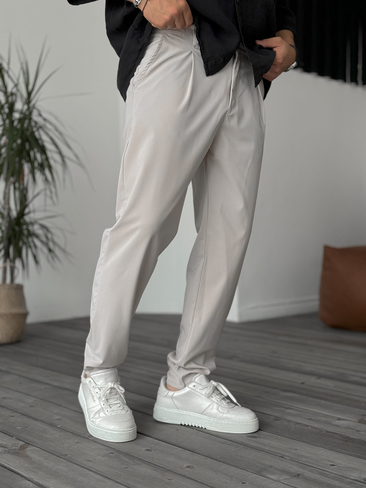 Gri İnce Paraşüt Pantolon C-6250