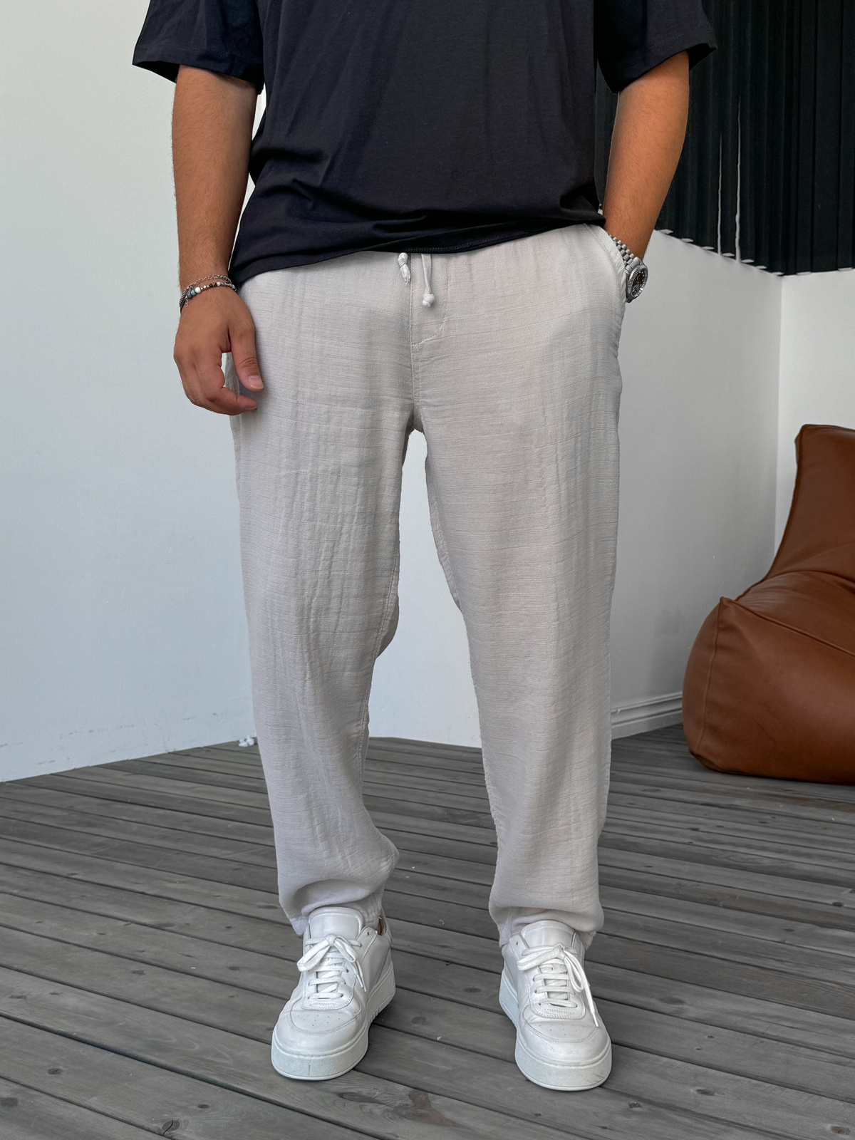 Taş Örme Keten Pantolon DF-2447/2448