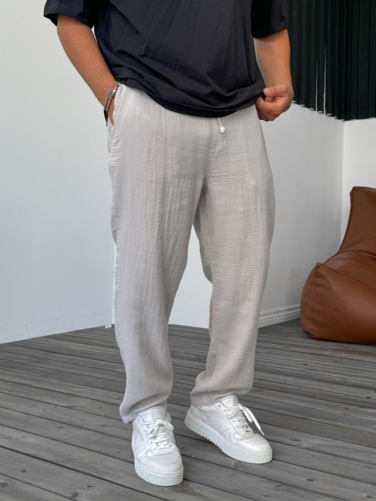 Taş Örme Keten Pantolon DF-2447/2448
