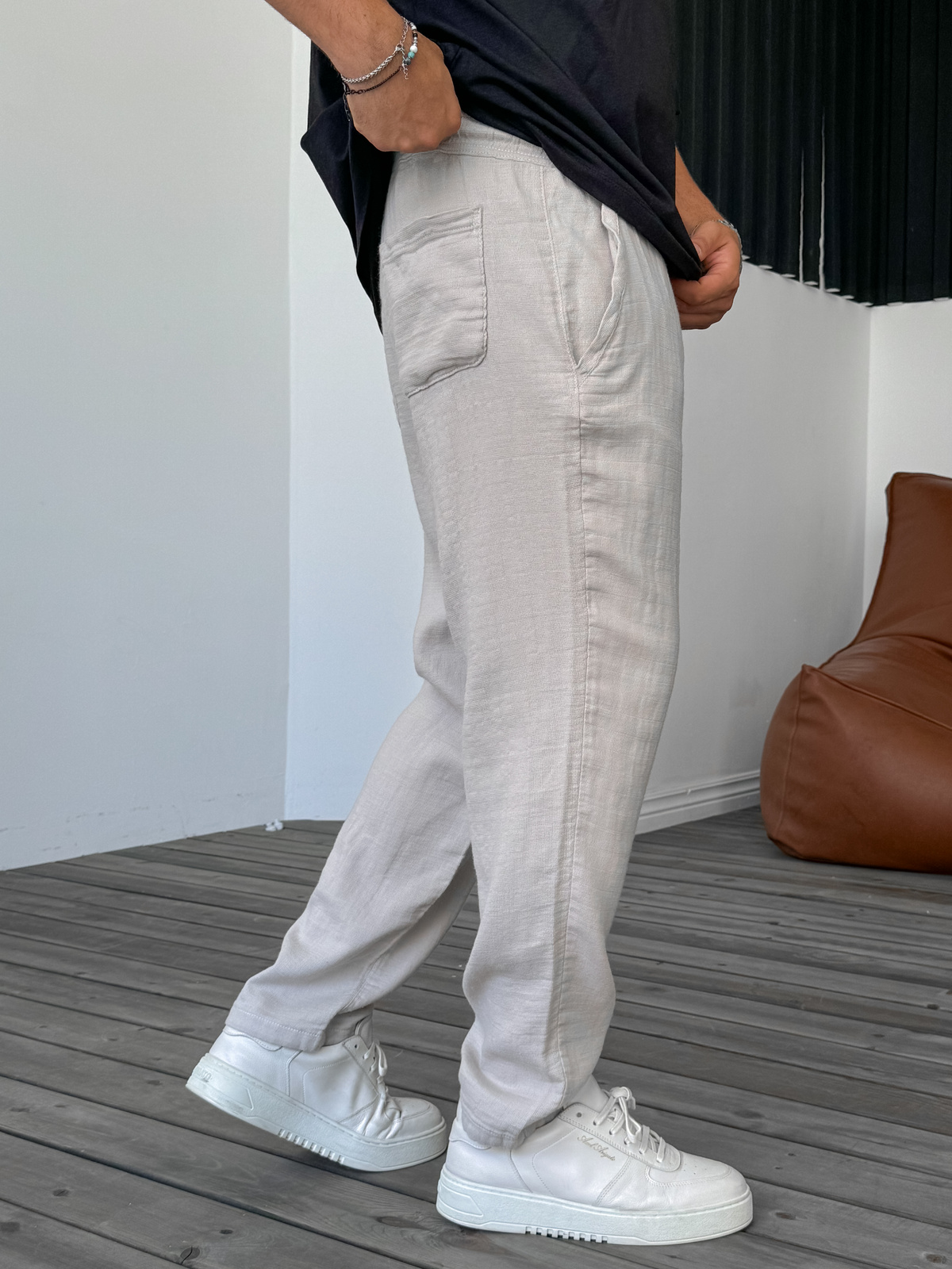 Taş Örme Keten Pantolon DF-2447/2448