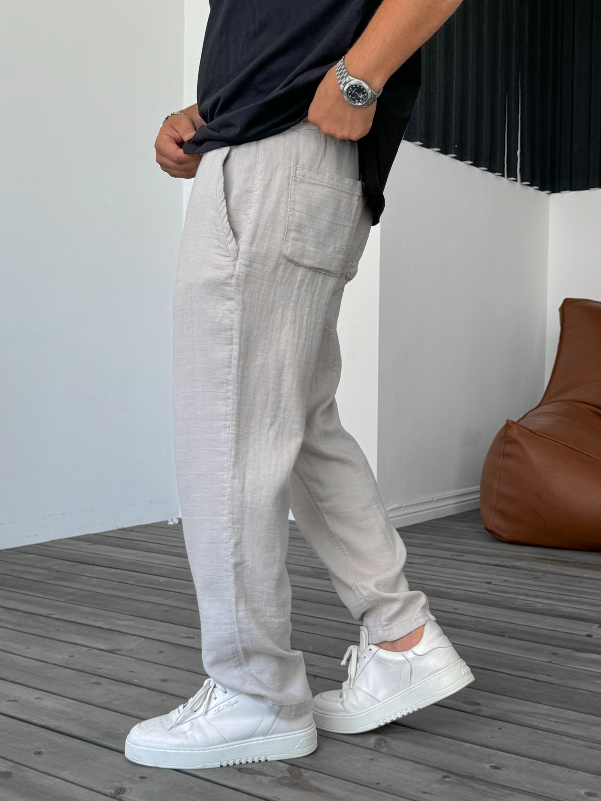 Taş Örme Keten Pantolon DF-2447/2448
