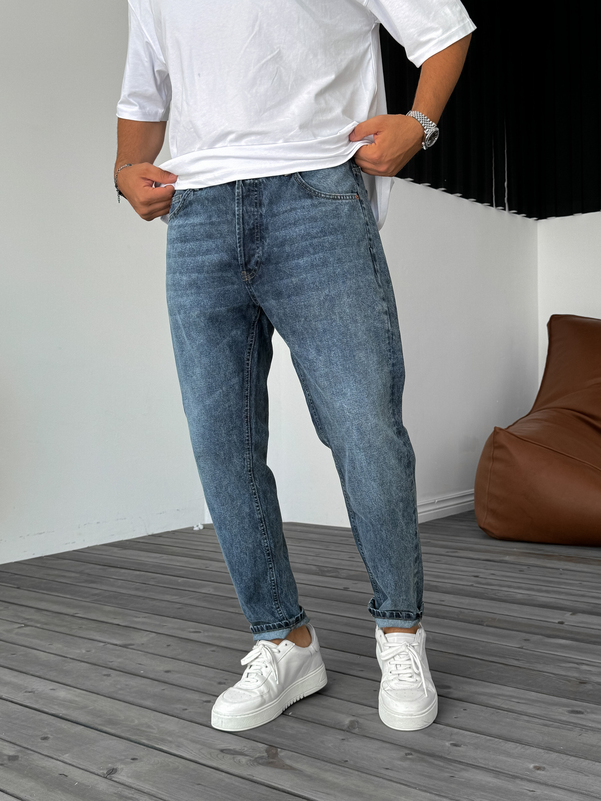 Mavi Kar Yıkamalı Boyfriend GJ-15800-2