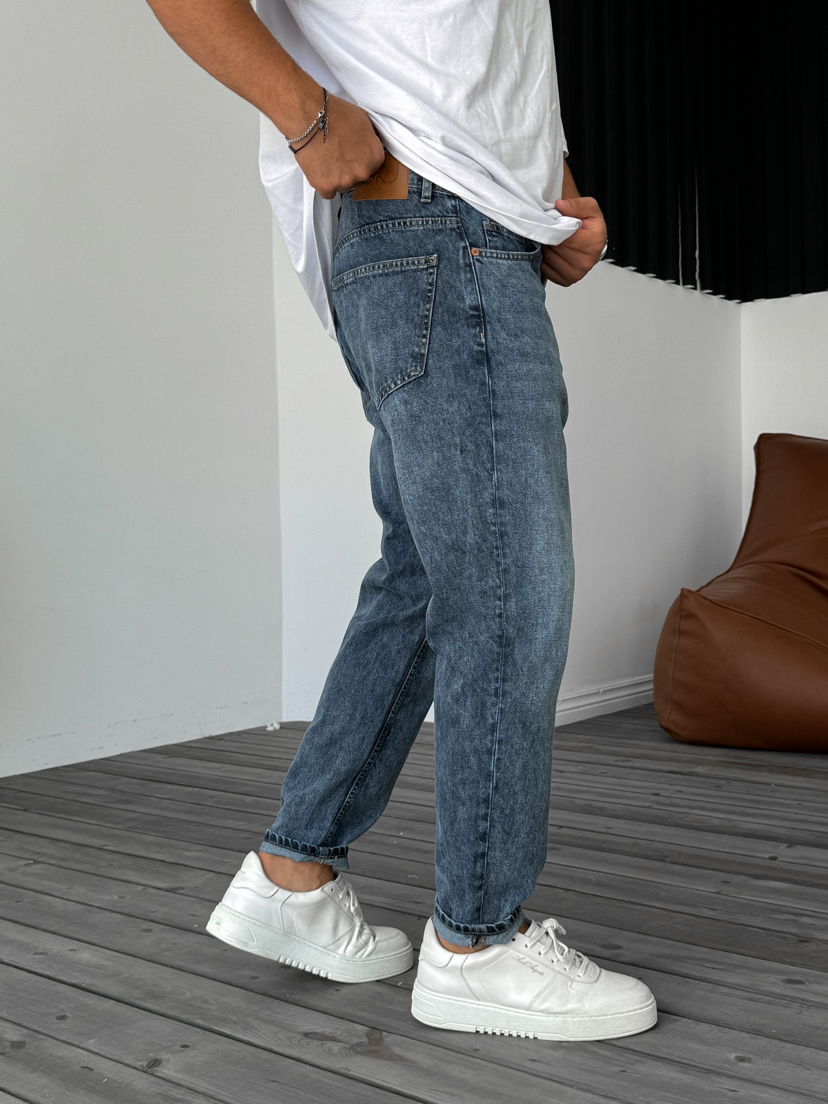 Mavi Kar Yıkamalı Boyfriend GJ-15800-2