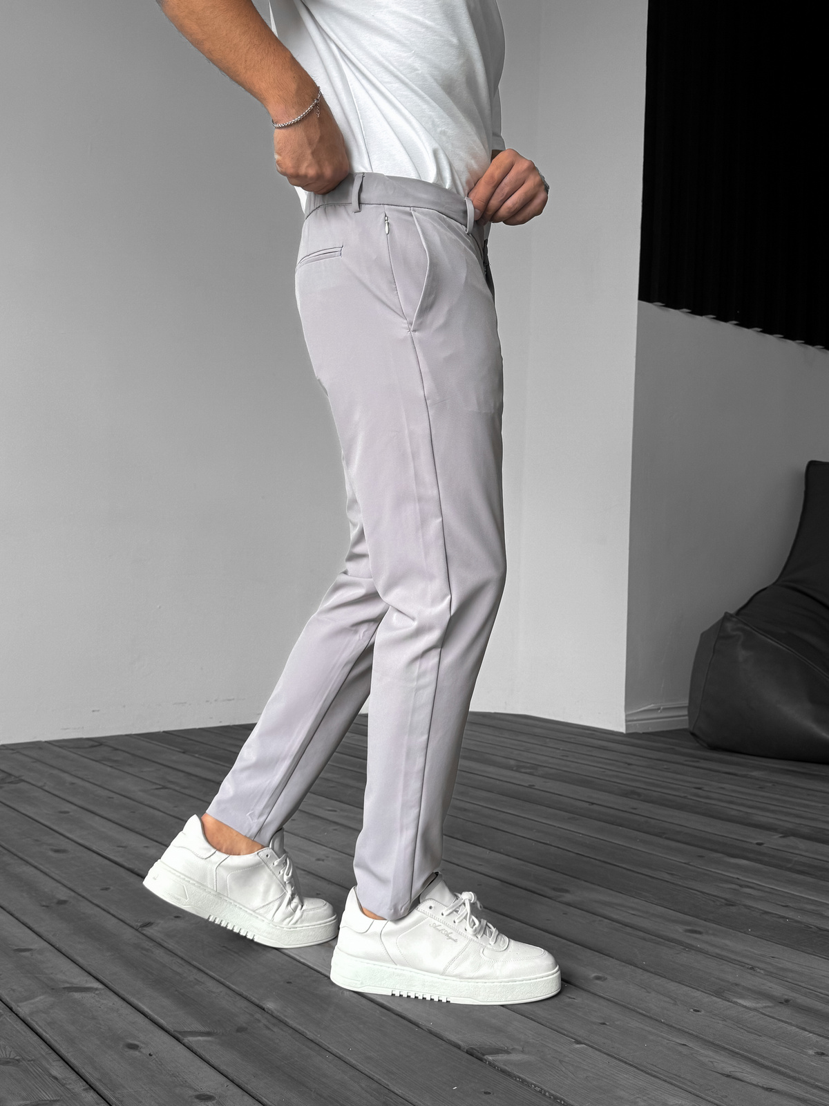 Gri Rahat Kesim Basic Pantolon YP-4061