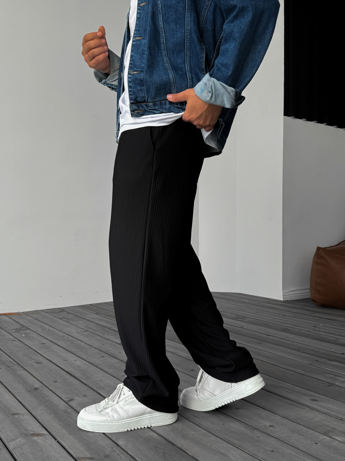 Siyah Fitilli Basic Pantolon G-5232/4