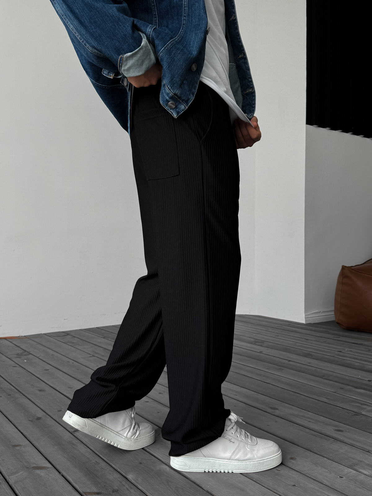 Siyah Fitilli Basic Pantolon G-5232/4