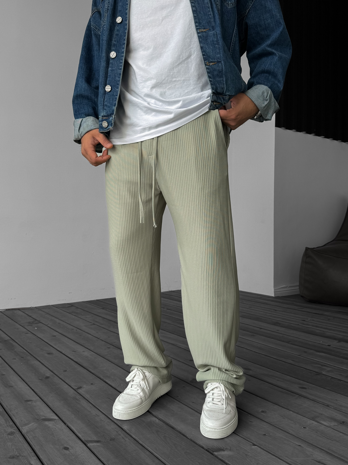 Açık Haki Fitilli Basic Pantolon G-5232/4