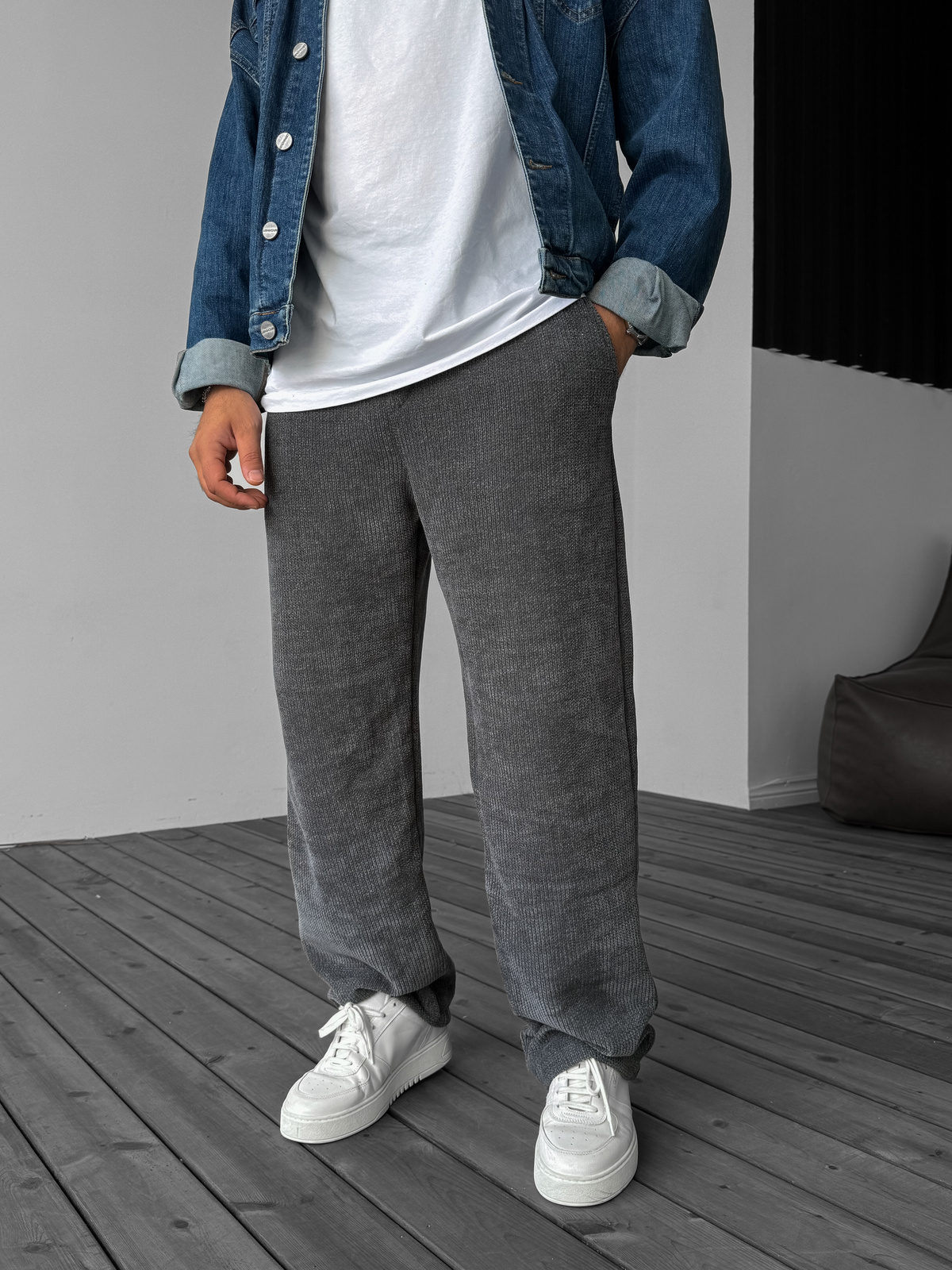 Antrasit Örme Basic Pantolon G-5232/3