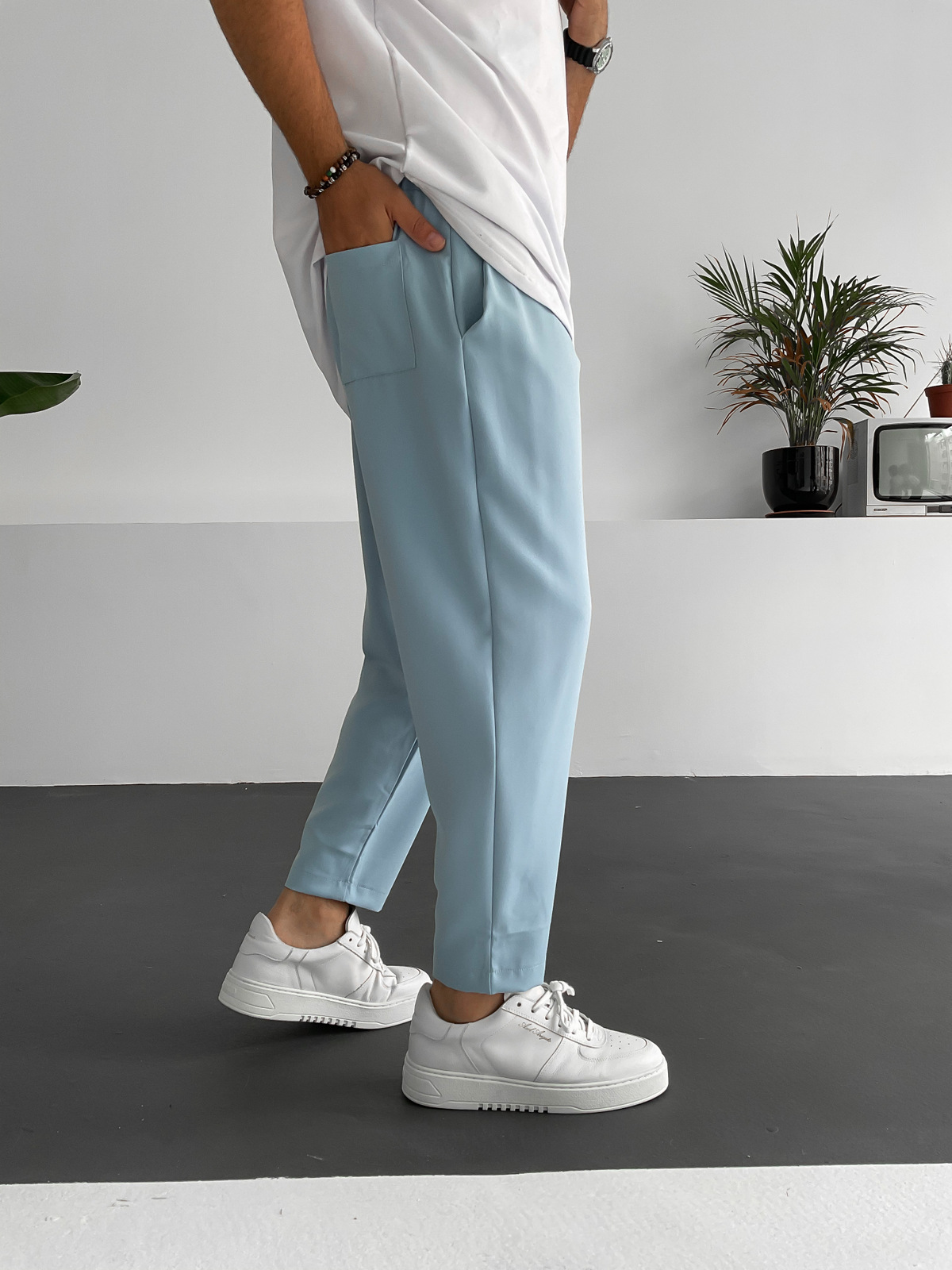 Açık Mavi Bol Kesim Basic Pantolon BY-319