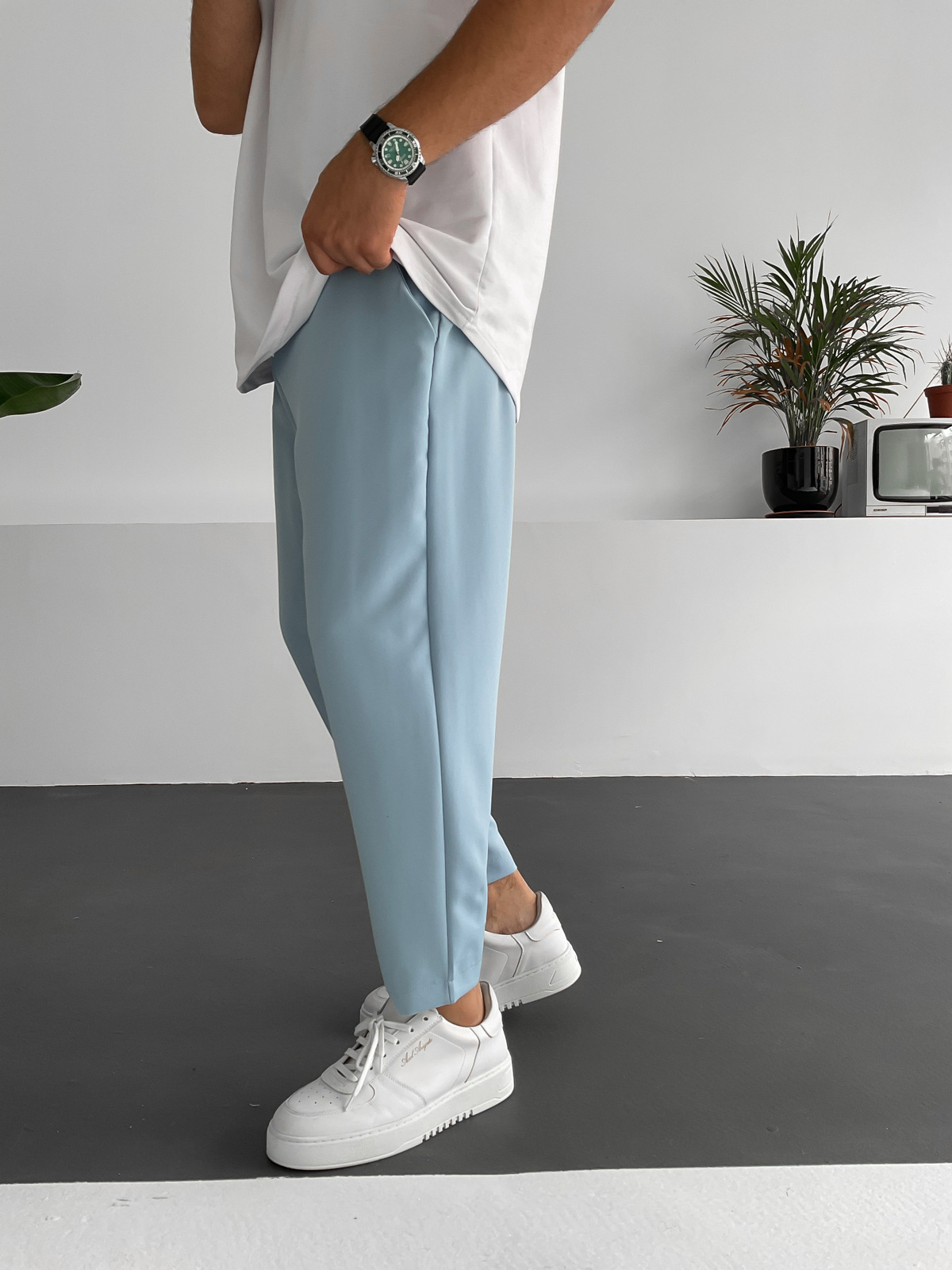 Açık Mavi Bol Kesim Basic Pantolon BY-319