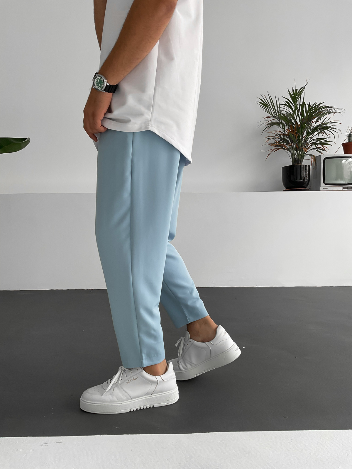 Açık Mavi Bol Kesim Basic Pantolon BY-319