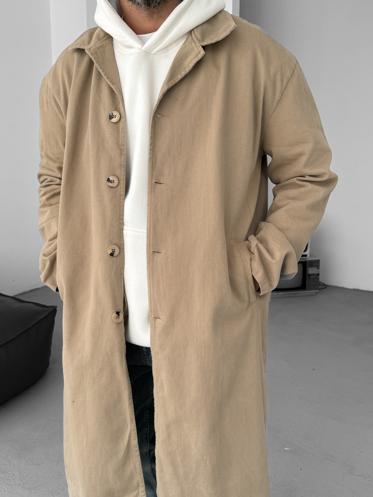 Bej Cepli Gabardin Kaban B-4003