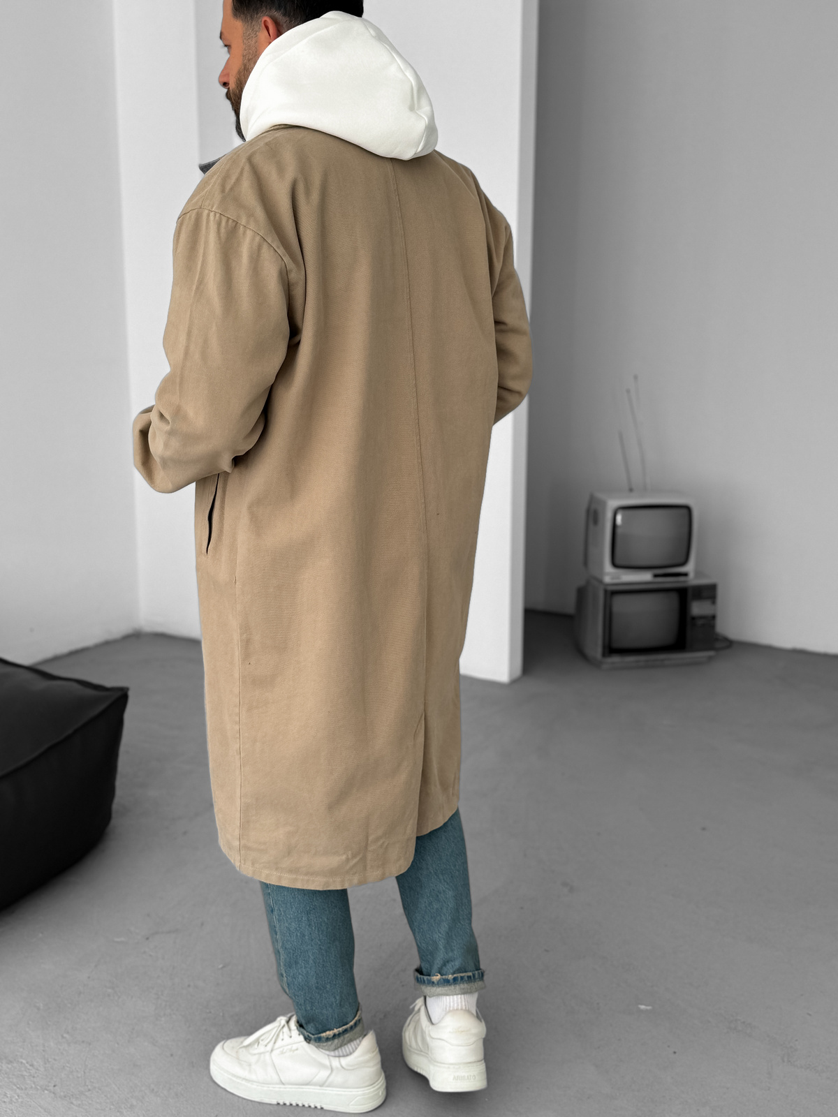 Bej Cepli Gabardin Kaban B-4003