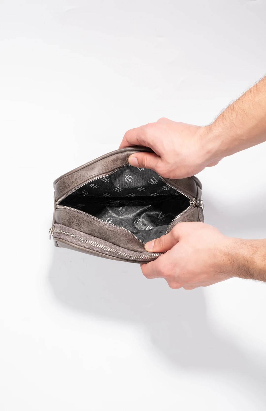Gri Pars Minimal Hakiki Deri El Çantası