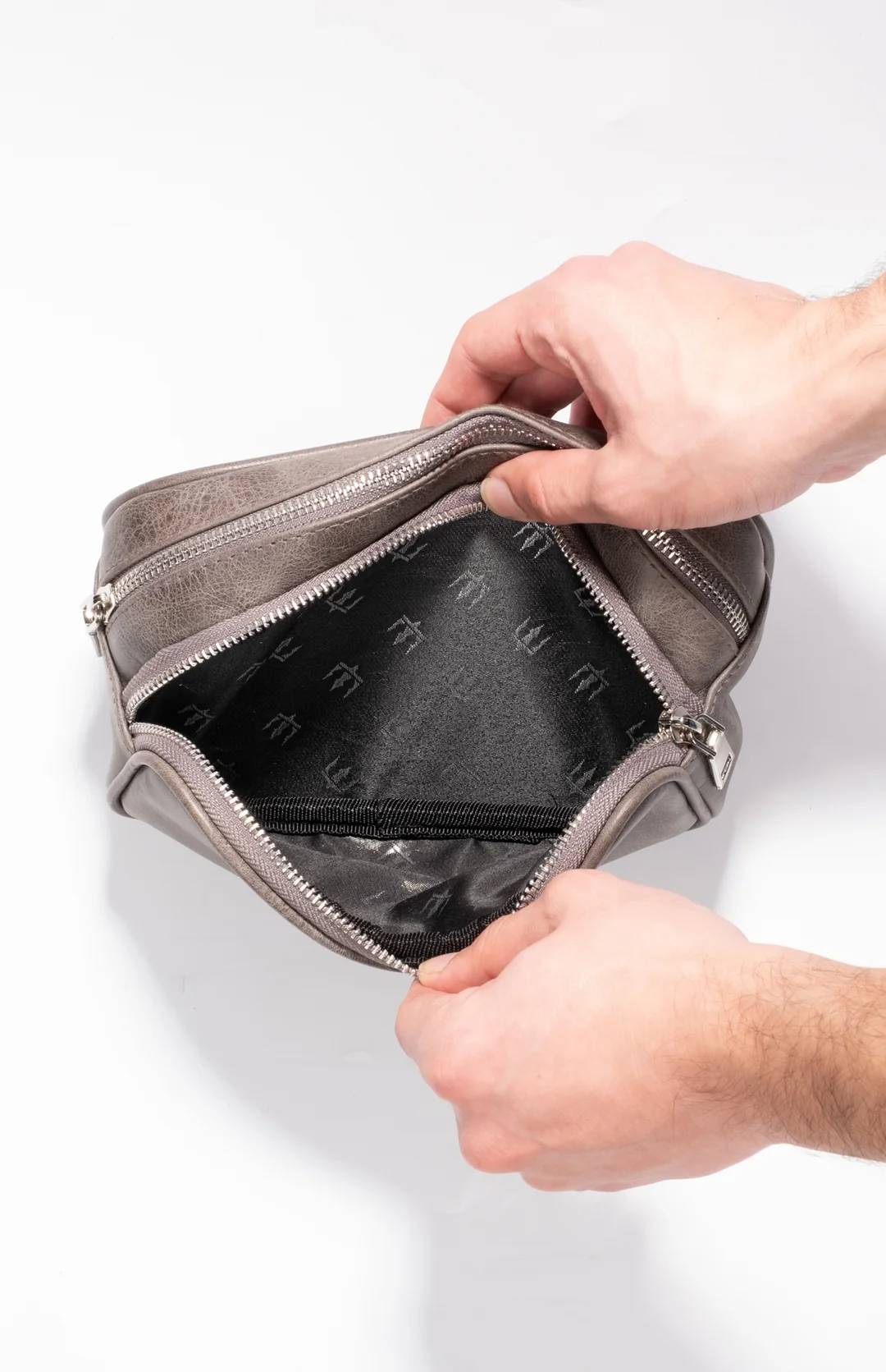 Gri Pars Minimal Hakiki Deri El Çantası