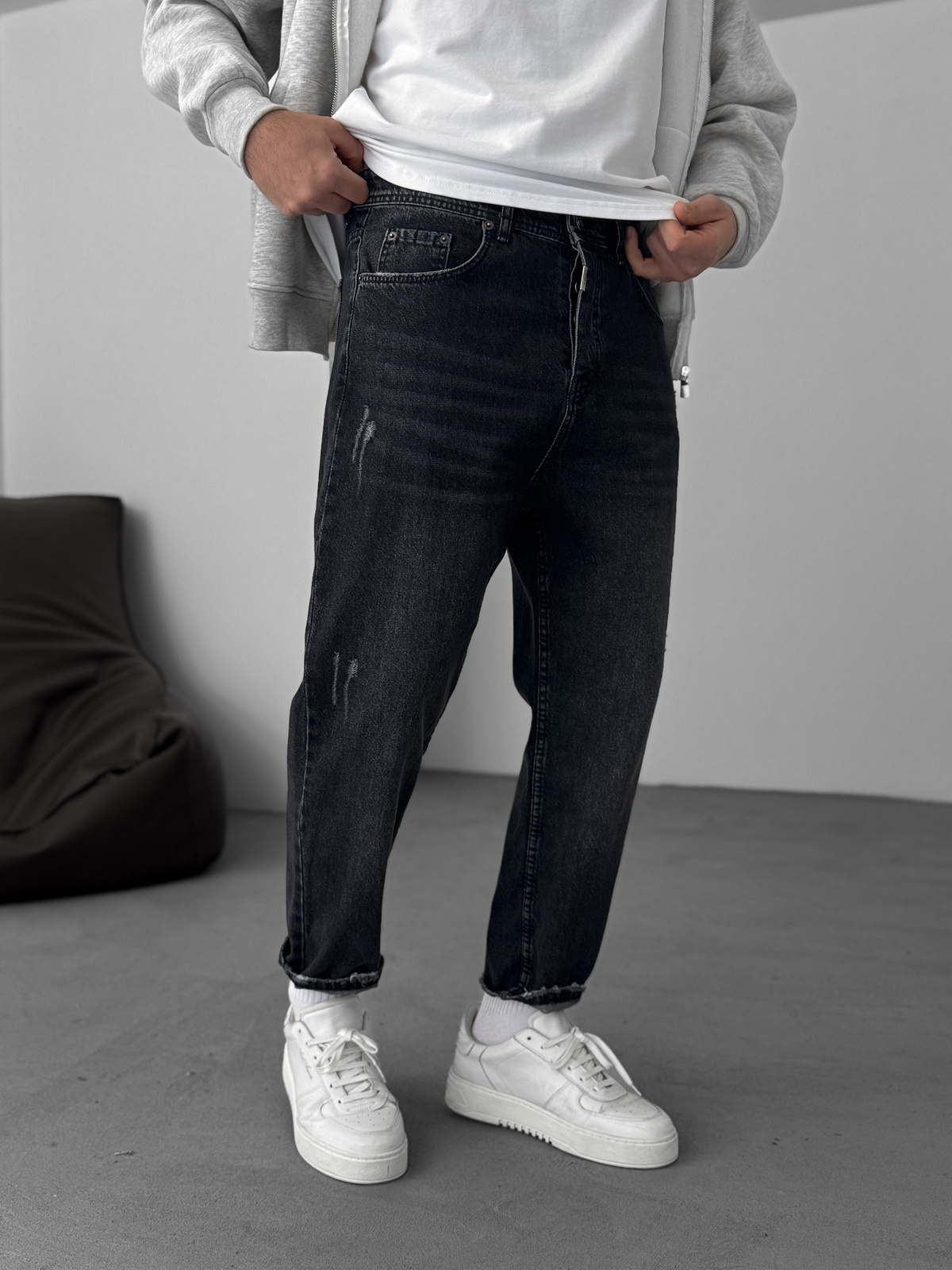 Siyah Çizik Yırtıklı Boyfriend DP-311