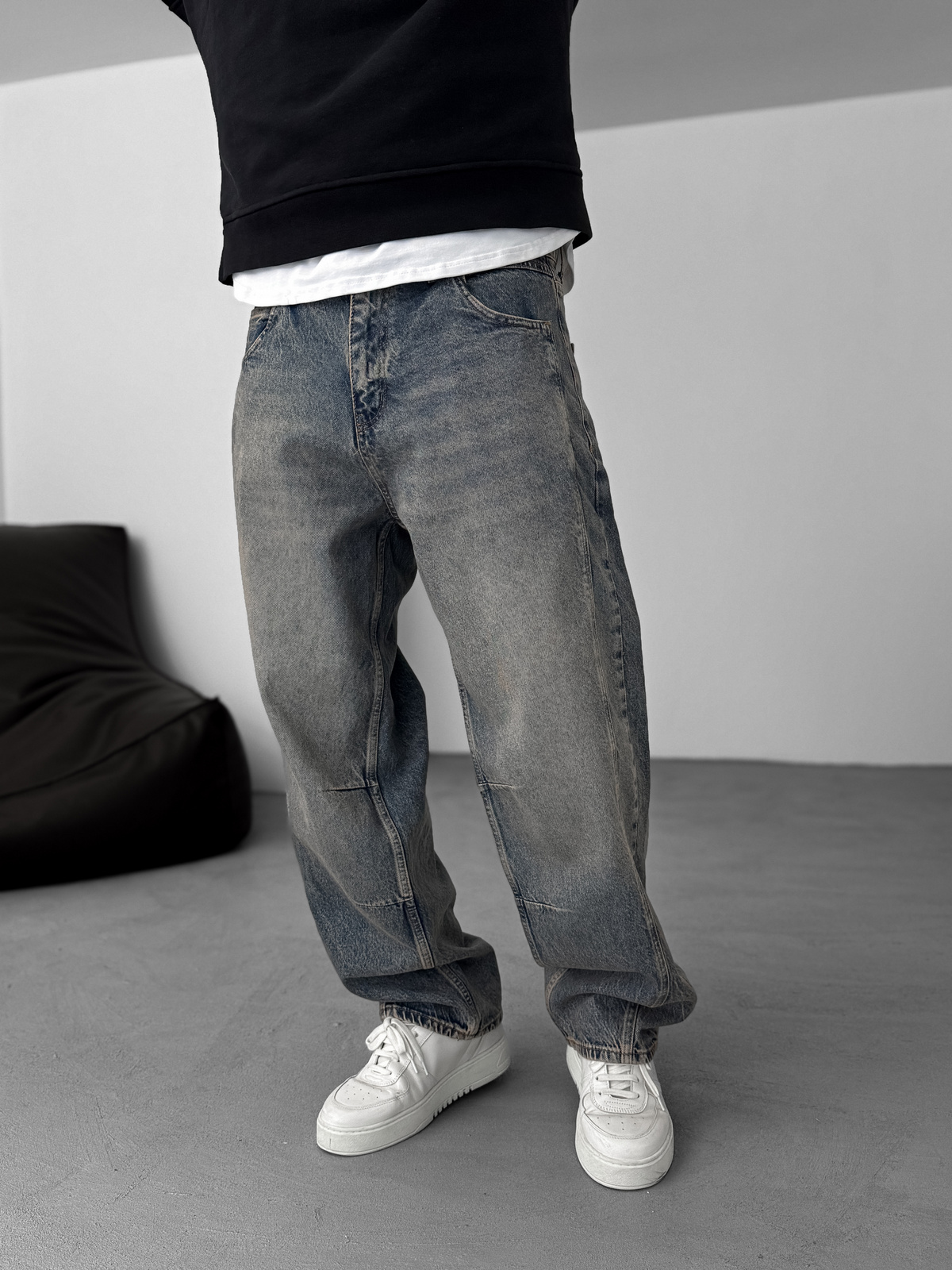 Açık Mavi Dikiş Detaylı Baggy Pantolon KE-715/693/708