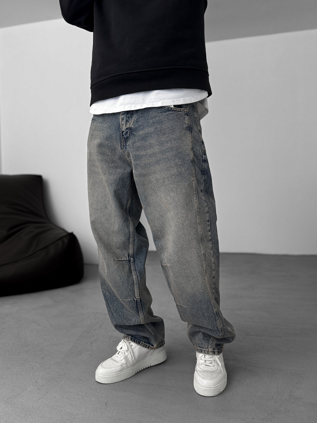 Açık Mavi Dikiş Detaylı Baggy Pantolon KE-715/693/708